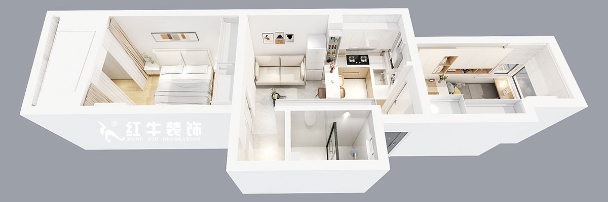 張智猿|景明佳園拾景苑1-1-402-50㎡-現代風格|2室1廳1衛|老房裝修|定制家|全包12萬|00_05鳥瞰圖