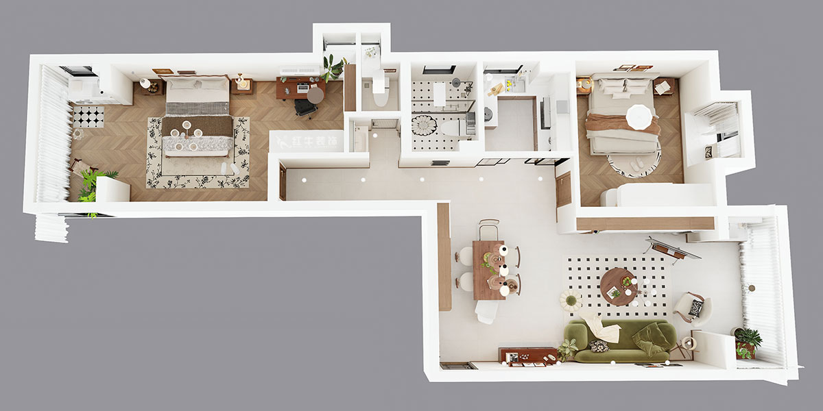 顧娟｜御道嘉庭8-3-612-108㎡-中古風｜3室2廳2衛｜舊房裝修｜定制家｜全包12